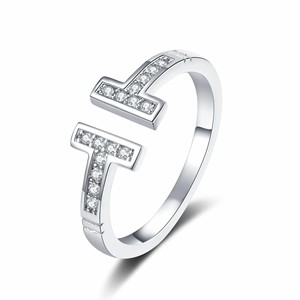 RFJEWEL 2026 Nuevo Anillo Abierto Ajustable Chapado en Oro/Plata al por Mayor con Circonita Cúbica, Joyería Moderna y a la Moda para Mujer - Product Image 3
