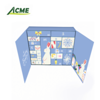 Calendrier de l'Avent sur mesure en gros, boîte cadeau de 24 jours, lamination mate, emballage en papier recyclable avec ruban magnétique pour