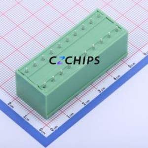 KF2EDGKVCH-5.0-2*10P Plug-in Terminal Block Through hole,P=5mm Connector Board-to-Board / Socket - Closed 5mm Green Straight Pin - Product Image 2