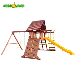 Amusement Park Play Wooden Garden Swing Set Outdoor Children Playground Equipment for Sale