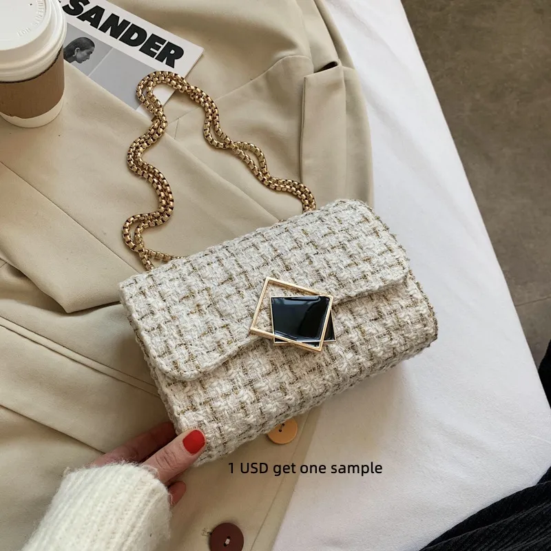 Bolsa Para Dama 2023 Bling Design Small Chain Shoulder Bags New Fashion Handbags Luxury Brand Designer Women Crossbody Bag