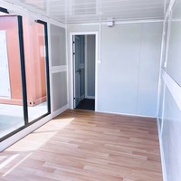 Maison conteneur de style moderne, villa préfabriquée de luxe à deux chambres, maison modulaire préfabriquée compacte avec toit plat