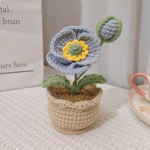 CLTF Mini pot de fleur fait à la main Crochet marguerite tournesol tulipe Rose coquelicot muguet Pot de fleur parfait <span class=keywords><strong>pour</strong></span> les cadeaux et la décoration - Product Image 2