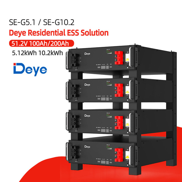 Deye 15kw Lithium Battery 51.2V 100Ah 5kWh 10kWh 20kWh 30kWh 50kWh LiFePO4 Battery Packs for Home Solar Energy Storage System