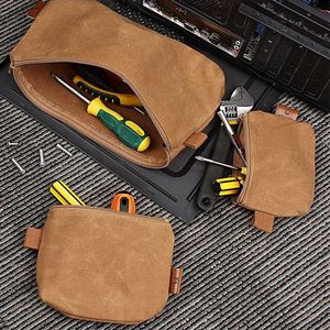 Heavy Duty 16OZ Waxed Canvas Mini Zipper Bag Pouch Network Tool Kit Bag - Product Image 5