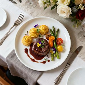 Pure White Reinforced Porcelain Round Plate For Steak And Dessert Serving Hotel Coffee Party Use - Product Image 3