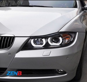 Conjunto de Faros Delanteros para BMW Serie 3 E90 320i <span class=keywords><strong>325i</strong></span> 330, Años 2005-2012, Lentes Modificadas con Luces LED de Circulación Diurna - Product Image 2