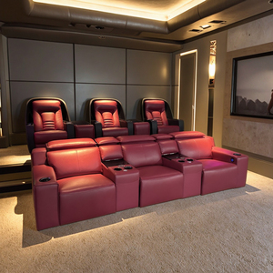 Sofá de Cuero Auténtico de Alta Calidad con Luz LED Automática, Moderno, para el Hogar, Sala de Estar, Salas de Cine en Casa, Muebles de Cine - Product Image 1
