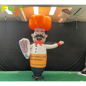 Inflable Publicitario para Tienda de <span class=keywords><strong>Kebab</strong></span>, Chef Inflable de Bienvenida con Mano Acudiendo, Bailarín Inflable, Sky Dancer - Product Image 1