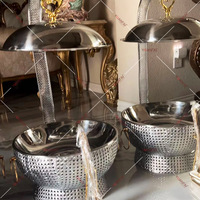 Top vente en acier inoxydable restauration or Buffet chauffe-plats Restaurant fête chauffe-plats suspendus chauffe-plats