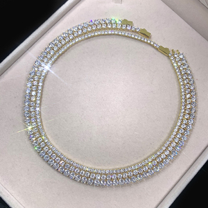Cheapest Price Hip Hop Colorful Zircon Necklace Copper <b>Iced</b> <b>Out</b> 4mm ZC Tennis <b>Chain</b> Necklace - Product Image 2