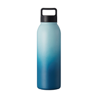 Bouteille d'eau isotherme en acier inoxydable écologique de 600/900 ml, isolation thermique de 12 à 24 heures, forme de balle, avec support pour téléphone