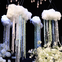 Lonceng Angin Awan Guangdong Baja Anti Karat Baru, Hiasan Awan Putih, Liontin Dekorasi, Latar Belakang Panggung Pernikahan, Hiasan Jendela, Perlengkapan Pesta