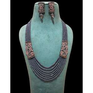 Joyería Rajasthani, Collar Raj Wada Haar, Joyería India, Collar Sabyasachi, Conjunto de Boda, Collar Largo con Cuentas, Collar Largo - Product Image 2