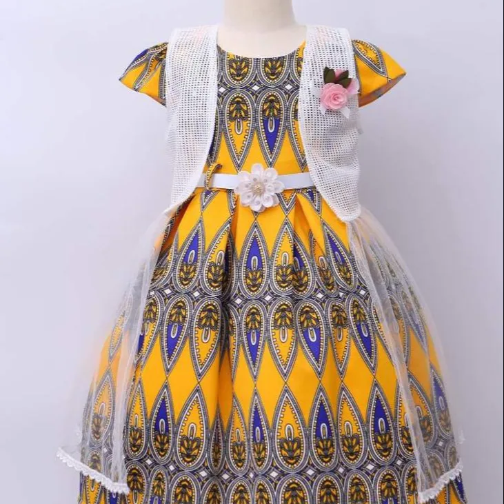 नवीनतम आकार 10 अफ्रीकी प्रिंट Smocked बच्चे बच्चे फ्रॉक डिजाइन पोशाक की लड़की के लिए 10