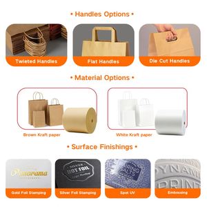 Custom Logo Printed Kraft Paper Carrier Bag for Clothing and Shoes Xmas Merry Christmas Party Gift Digital Printing - Product Image 3