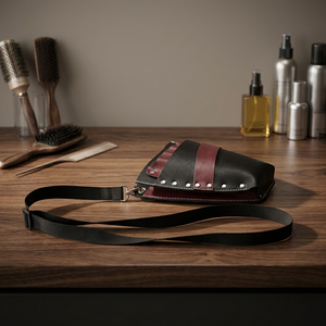 Étui pour ciseaux de barbier en cuir PU écologique ASAP, cousu à la machine, réutilisable, multifonctionnel, sac de salon pour les poils du corps - Product Image 3
