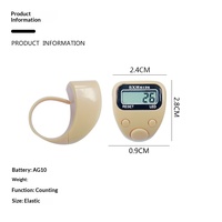 Mini calculatrice électronique intelligente avec écran LED, compteur de doigts pour musulmans, format compact, s'adapte à un anneau, pour la prière