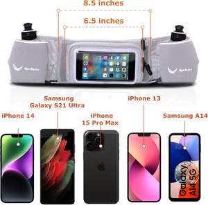 Free Sample Running Pouch with Gels, Runners Pouch, Running Waist <b>Belt</b> with Gel Loops, Exterior Pocket, Inner Pocket - Product Image 6