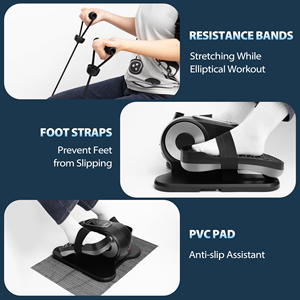 Máquina Elíptica Eléctrica Debajo del Escritorio Más Vendida, Mini Entrenador Elíptico para Ejercicio <span class=keywords><strong>con</strong></span> Correas para los Pies que Evitan que los Pies se Deslicen - Product Image 5