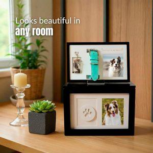 Urna Rectangular de Madera para Mascotas, Duradera, con Marco para Fotos, Caja Conmemorativa para Perros, Artículos Funerarios para Mascotas - Product Image 3