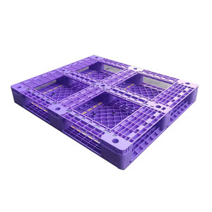 Bền Cấp Thực Phẩm Màu Xanh Duy Nhất Phải Đối Mặt Euro Pallet 4-Cách Nhập Mở Dưới Sàn Có Thể Stackable Nhựa Kho ISO 90012015 Chứng Nhận - Product Image 2