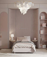 Ensemble de meubles de chambre d'enfant HJ HOME au design moderne, lit double avec tête de lit douce INS pour enfants, couleur crème, lit de princesse