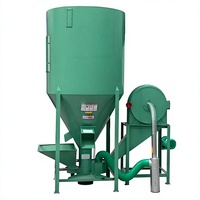 Machine à broyer et à mélanger les aliments pour volailles de petite ferme, capacité de 2 tonnes/h, équipement de broyage et de mélange des aliments, structure compacte, haute efficacité