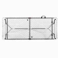 Table pliante en HDPE de 6 pieds, table pliable en plastique avec pieds en acier pour banquet, fête, camping