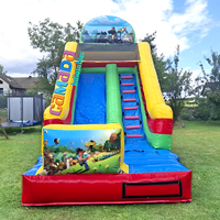Château gonflable d'extérieur pour enfants avec toboggans, usage commercial, toboggan avec mur d'escalade, parc d'attractions pour enfants, location pour fêtes et aires de jeux