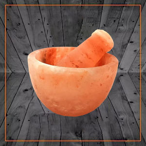 Mortier et pilon en sel rose de l'Himalaya biologique, fabriqués à la main, réutilisables, pour assaisonnements et mélanges d'herbes, riches en minéraux - Product Image 4