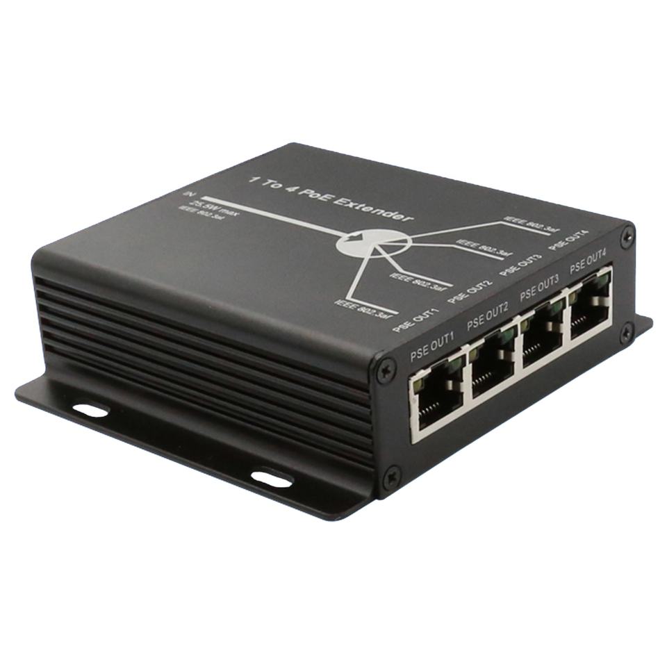 4 Port 10&100M PoE Extender with 120 Meter Extension Distance