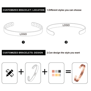 Unisex điều trị từ Vòng đeo tay cho viêm khớp có thể điều chỉnh thời trang mô hình hình học <span class=keywords><strong>Bangles</strong></span> <span class=keywords><strong>2</strong></span> năm đảm bảo giảm đau - Product Image 2