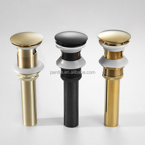Wholesale Promotion Public Place Brass g 1 1/<strong>4</strong>" Free Flow Basin Drain <strong>Sink</strong> <strong>Strainer</strong> Waste for Basin Black - Product Image 3