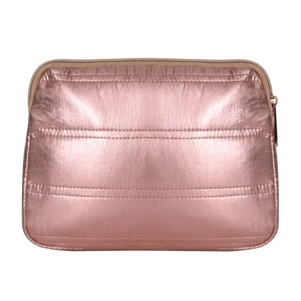 Borsa per il trucco per ragazze di moda da viaggio morbida borsa per il trucco resistente all'acqua in tessuto rosa rosa oro rosa