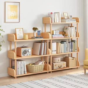 Wooden Multi Tier Bookshelf 4 Layers Space Saving Storage Rack For Living Room <b>Bedroom</b> Display <b>Shelf</b> - Product Image 1