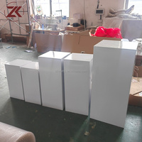 ZKAI Socle cylindrique élégant en PVC blanc personnalisé pour présentation de gâteaux et desserts pour événements de mariage