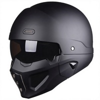 Casque demi-coque exclusif transfrontalier Samurai Black Scorpion en ABS pour homme, certifié DOT, pour véhicules électriques, toutes saisons, style vintage