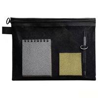 Bolsa de Malla Multiusos Resistente para Documentos, Tamaño Carta, con Gancho de Cuerda, Reutilizable, con Cierre, para Útiles Escolares, Venta al por Mayor de Fábrica