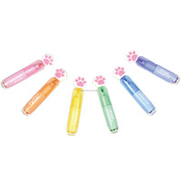 Stylo surligneur Kawaii Patte de Chat avec tampon dessin animé intégré, 6 couleurs pastel, mini marqueurs de poche pour étudiants, bureau et école