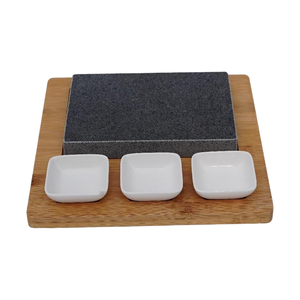 Pierre de lave volcanique naturelle Ensemble de plaques de barbecue à steak intérieur/extérieur écologiques avec dispositif de sécurité à la flamme - Product Image 2