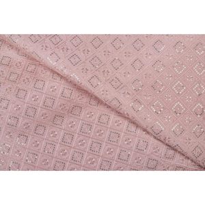 Triloki Baby Pink Poly Raw Silk Organza Fabric 44 Inches Sheer <b>Embroidery</b> Wedding Dress <b>Material</b> by The Yard - Product Image 3