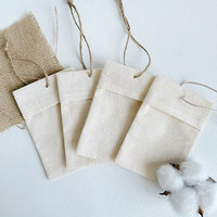 Kantong Serut Katun-Linen Alami Ramah Lingkungan Dapat Digunakan Kembali Kantong Kosong Beraroma Bunga Kering Potpourri Lavender