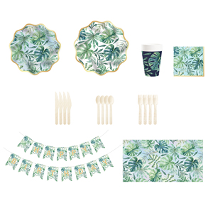 จานกระดาษลายดอกไม้ DAMI และชุดอุปกรณ์ปาร์ตี้พร้อมกระดาษเช็ดปาก ชุดภาชนะสำหรับงานเลี้ยงฤดูใบไม้ผลิ ฤดูร้อน ปิกนิก งานแต่งงาน วันเกิด งานเลี้ยงฉลองทารก - Product Image 4