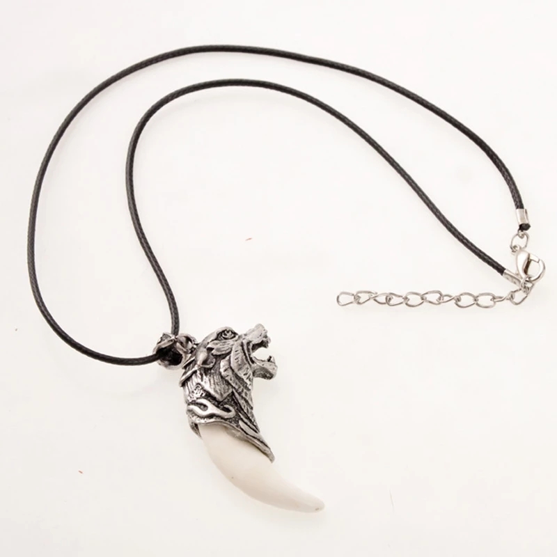 Nooit Vervagen Wolf Tand Punt Hanger Ketting Mannen Vrouwen