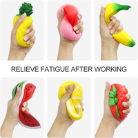 JITENG Squishies à remontée lente, fruits (Fraise, Pêche, Banane, Citron, Pastèque, Ananas), parfum crème, anti-stress