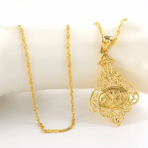 Ethlyn-Colgante de oro musulmán para mujer y hombre, collar islámico chapado en oro, joyería, regalos de Oriente Medio P62