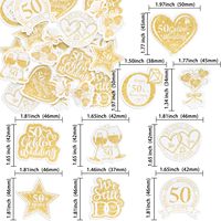 Essbare Cupcake-Topper zum 50. Geburtstag, goldene Geburtstagsdekorationen für „Prost auf 50 Jahre“, Geburtstagsparty-Kuchendekorationen und Zubehör