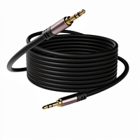 Câble audio stéréo Hi-Fi AUX 3,5 mm double blindage PVC anti-bruit plaqué or cuivre sans oxygène 26AWG 3 pôles/TRS pour lecteur DVD