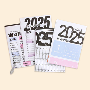 Promotional Custom Logo Printed 2025 New Yearly Monthly Wall Calendar Braille Wall Calendar Printing Logo Style Calendar